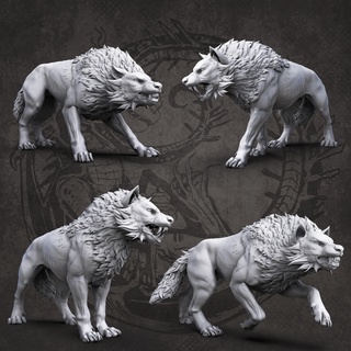 lupo pacco lupi canino cane dnd mannaro creatura mostro bestia 3d print model - Mito3D