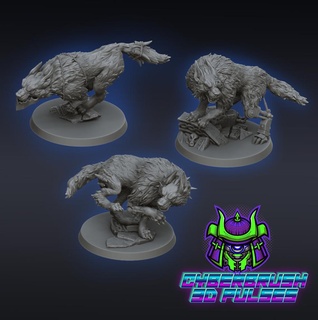 wolf pack Game bitz kitbashing 40 space marine boys cyberwolf wolfborn fenris wolves viking fist blood cavalry captain morkai thunderwolf weapons melee 3d print model - Mito3D