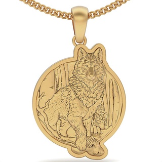 wolf pendant wolf pendant silver gold jewelry printable 3d model trend fashion design zbrush tiger  3d print model - Mito3D