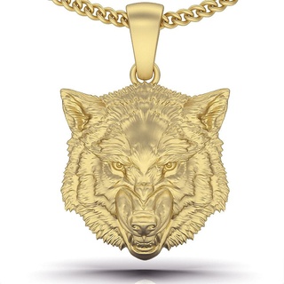 wolf pendant silver gold jewelry printable 3d model trend fashion design zbrush tiger 3d print model - Mito3D