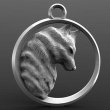 wolf pendant 3 jewelry keychain dog animal art fashion 3d print model - Mito3D