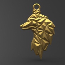 wolf pendant 4 jewelry keychain keyring 3d print model - Mito3D