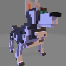 lupo pixel gioco collezione piccola figura 3d modellazione giocattolo animale 3d print model - Mito3D
