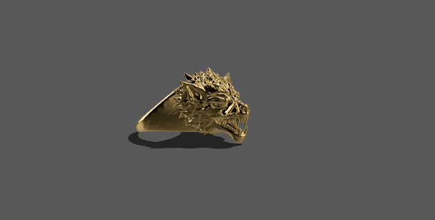 Lobo anel joalheria dedo moda especial Projeto 3d produzir acessório masculino selvagem prata ouro 3d print model - Mito3D