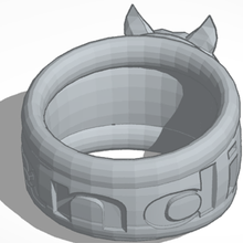 lobo anel jóias anillo 3d print model - Mito3D