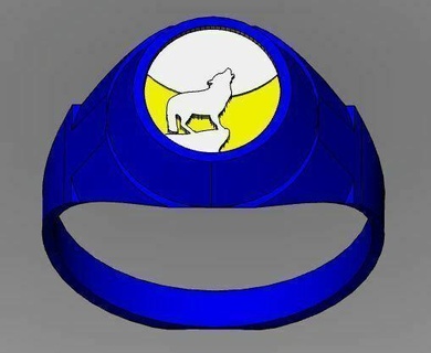 wolf ring various miscellaneous uncategorized 3d print model - Mito3D