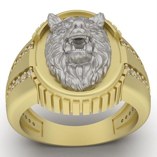 wolf ring lux silver gold jewelry printable 3d model trend fashion design zbrush tiger 3d print model - Mito3D