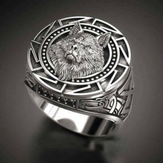Loup bague 3d print modèle fichier gents ring wolf art rings jewelry character head face gold cad file printing animal tiger lion 3d print model - Mito3D