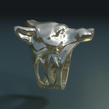 lupo anello gioielli 3d print model - Mito3D