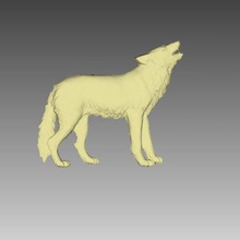 lobo gritando a arte 3d print model - Mito3D