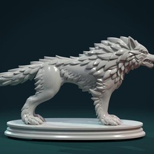 kurt heykel sanat minyatür heykelcik canavar köpek köknar memeli carnivora 3d print model - Mito3D