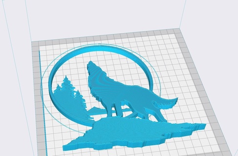 wolf silhouette Art wolf animal picture art wall decor pls creality  3d print model - Mito3D