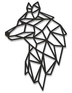 wolf silhouette profile origami art wolf animal wolf creatures 3d  3d print model - Mito3D