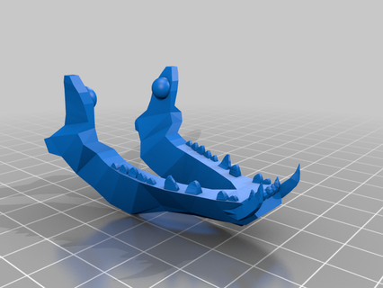 Loup crâne articulé mâchoire dents animaux 3d print model - Mito3D