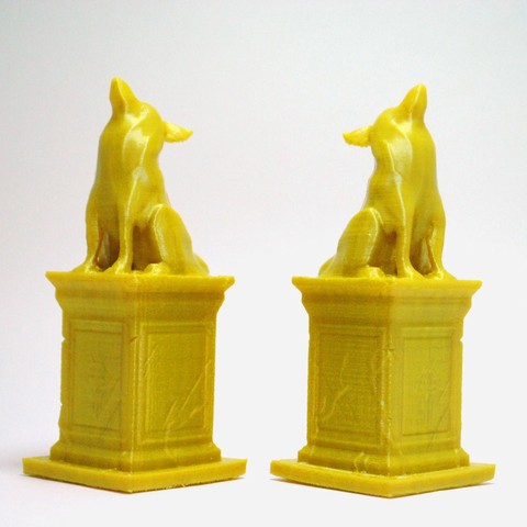 wolf statue art animal sculpture figure dog fox howling pedestal animals 3D print model - Mito3D