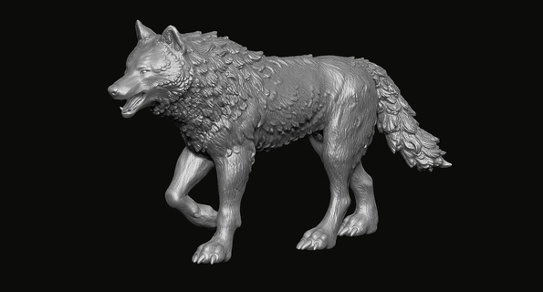 Kurt heykel Yazdır 3d model takı etobur canavar köpek yaratık heykelcik orman minyatürler figürinler 3d print model - Mito3D