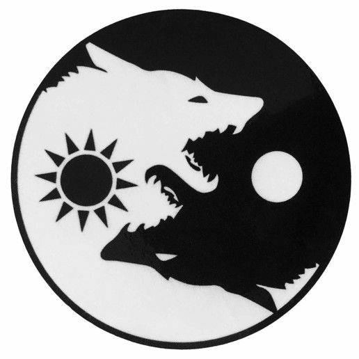 wolf sun & moon art custom jewelry 3D print model - Mito3D