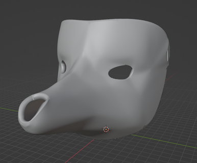 lobo tipo máscara cabeza traje piel imprimible 3d modelo peludo animal ventilación 3d print model - Mito3D