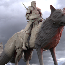 Loup viking guerrier 3d print model - Mito3D