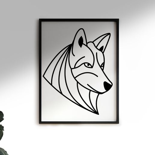 wolf wall art animal decoration decor ornament 3D print model - Mito3D