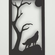 lobo pared Arte 3d print model - Mito3D
