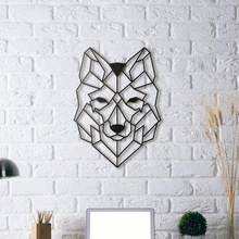 wolf wall sculpture 2d art animal decoration geometric geometry lowpoly low poly 3d print model - Mito3D