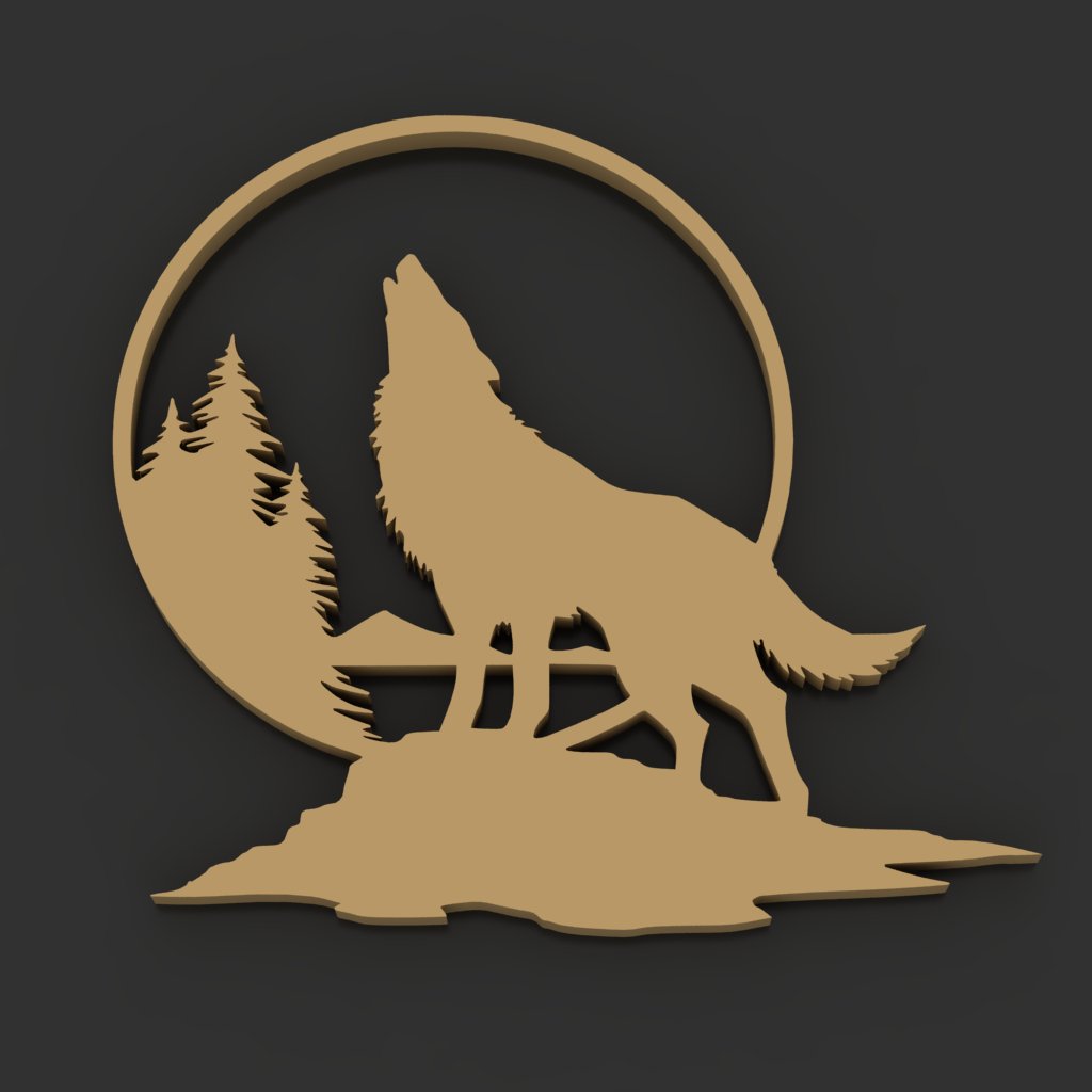 Wolf 3D print model - Mito3D