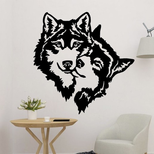 wolf wolf wal decor wall decoration decor 3d 2d art panel 2d_art wolf wolf decor 3D print model - Mito3D