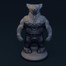 wolfbear commander art sculpture decor toy 3d print model - Mito3D