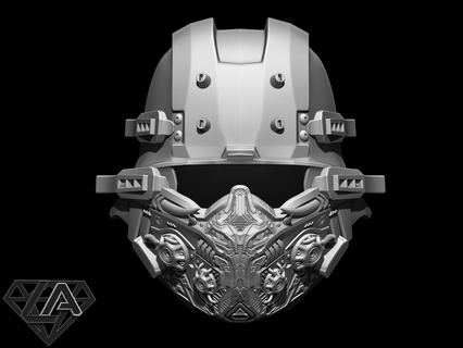 wolfenstein cybersoldaten custom helmet 3d print model armor armour game cosplay warrior arm protection airsoft 3d print model - Mito3D