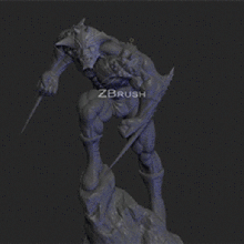 Wolferix glotón globo Arte estatua zbrush 3d impresión 3d print model - Mito3D