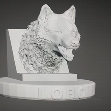 cabeça lobo suporte arquitetura animal Lobo 3d print model - Mito3D