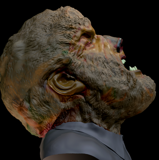 hombre lobo clásico universal monstruo horror one piece criatura busto escultura 3d print model - Mito3D