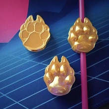 wolfpaw strawtoppers claws dogprint party favor paw pawprint straw topper wolf wolfprint kitchen dining 3d print model - Mito3D