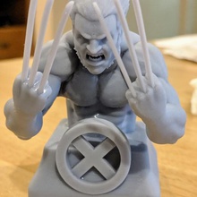 wolverine art savage claw angry bust comic book character figure comics marvel x-men xmen logan 3d print model - Mito3D