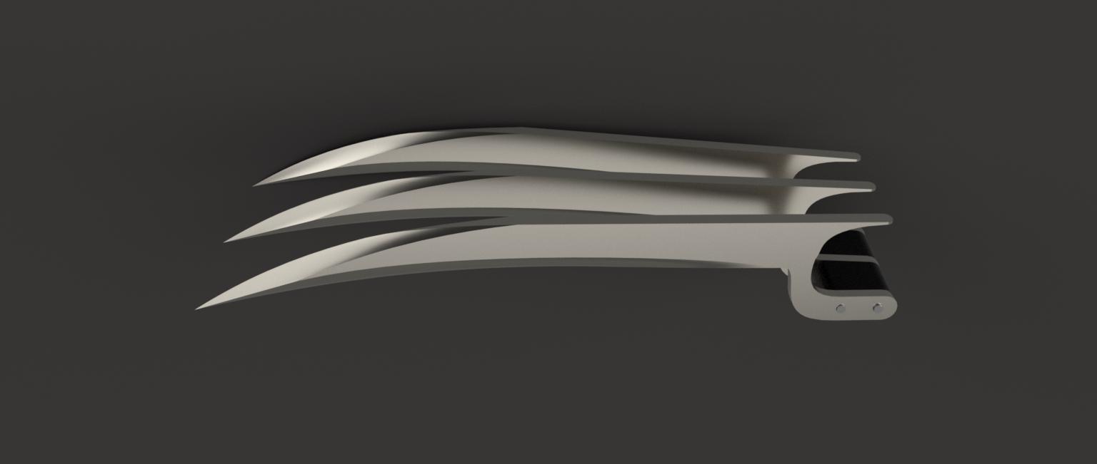 carcaju garras x men garra réplica suporte cinema adamantium 3D print model - Mito3D
