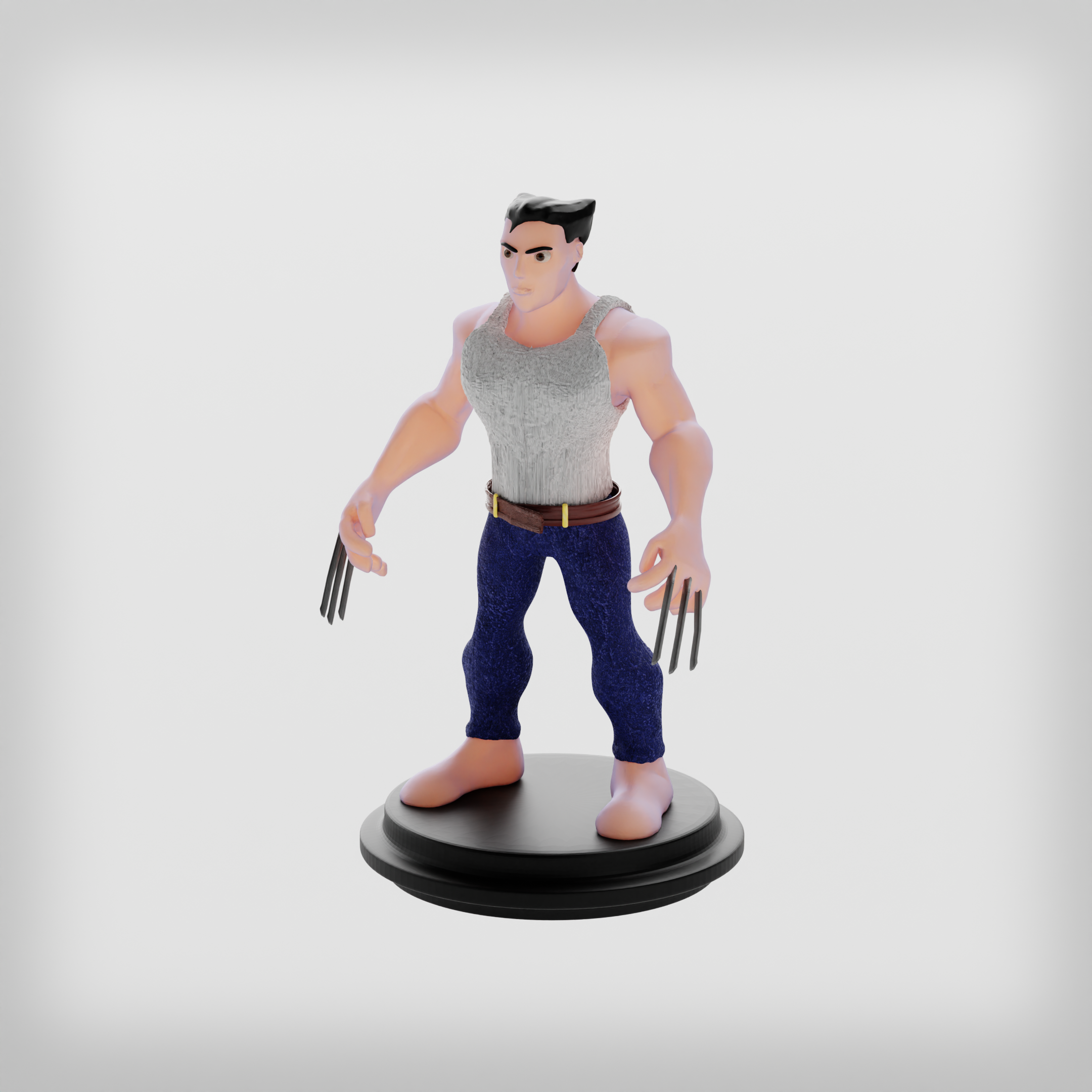 wolverine logan toy figure low poly print-in-place marvel art videogames 3D print model - Mito3D