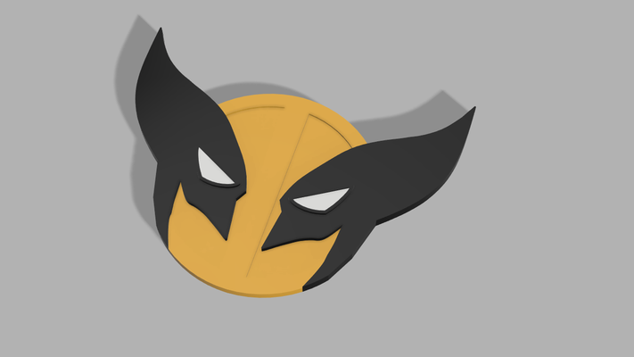 wolverine logo deadpool marvel comic x men avengers superhero & 3d print model - Mito3D