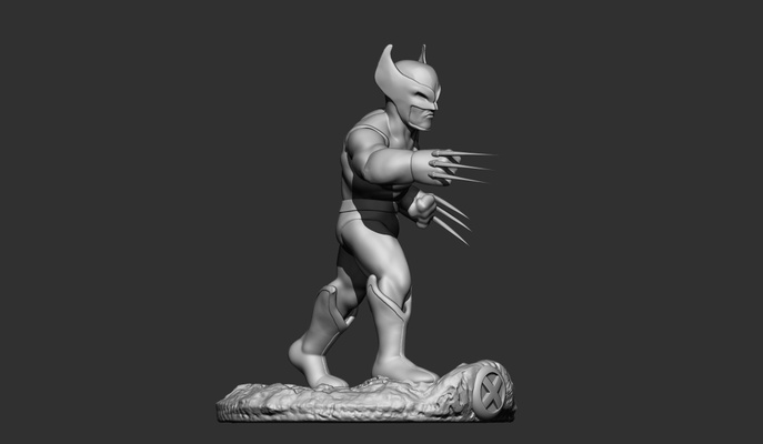 wolverine pose 2 deadpool e logan marvel x-men diorama action figure 3dprint 3d print model - Mito3D