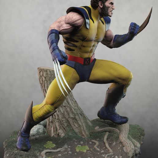 wolverine stl marvel statue figure logan x-men avengers 3D print model - Mito3D