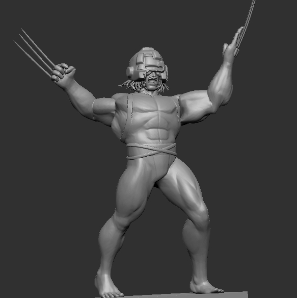 carcajou weapon men figure 3D print model - Mito3D