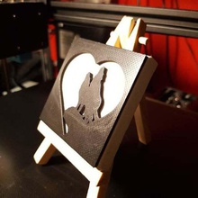 lobos amor a arte Arte 2d lona secretária presente coração uivando lua imagem lembrança 3d print model - Mito3D