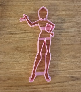 mujer 20cm grande cortador corte Galleta galletas masa fondant arcilla silueta figura dama niña 3d print model - Mito3D