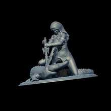 woman alligator art fantasy 3d print model - Mito3D
