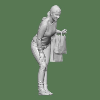 donna sacchetto carattere arte diorama pressofuso 1 64 corpo 32 modello miniatura umano miniature figurine 3d print model - Mito3D