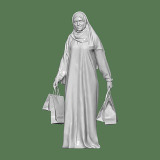 Frau Taschen Einkaufen Diorama Charakter Dubai Arabisch Druckguss 1 64 Körper 32 Attrappe Lehrmodell Simulation Miniatur Miniaturen Figuren 3d print model - Mito3D