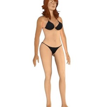 mujer bikini equipado juego personaje baja poli modelo 3d afilado arma personas pbr cuerpo irreal esqueleto gratis descargar belleza hembra bonita niña 3d print model - Mito3D