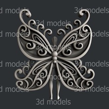 mulher borboleta arte 3dmodels impressora ossos Magia Artcam aspirar vcarve 3d print model - Mito3D