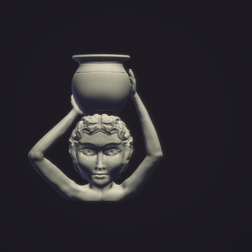 femme porter vase 3D print model - Mito3D