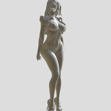 woman clothed 2 unclothed variants 3d print model - Mito3D